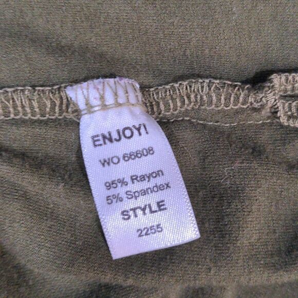 Michael Stars Long Sleeve V Neck Olive Green Tee One Size - Picture 5 of 7